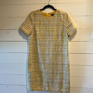 Ann Taylor Tweed Dress Yellow Blue NWT